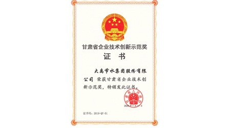 甘肅省企業(yè)技術(shù)創(chuàng)新示范獎(jiǎng)