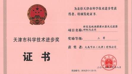 天津市科學(xué)技術(shù)進步三等獎